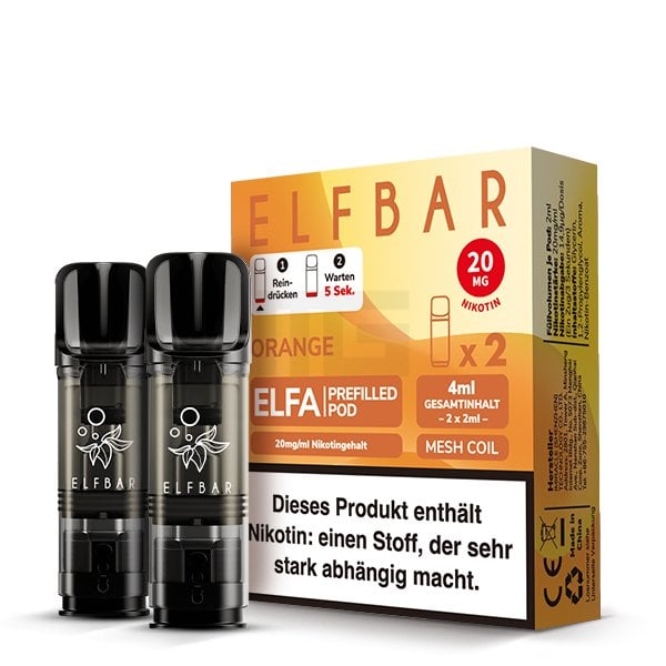 Elfbar - ELFA - Prefilled Pod - 2ml - 2er Pack - Orange