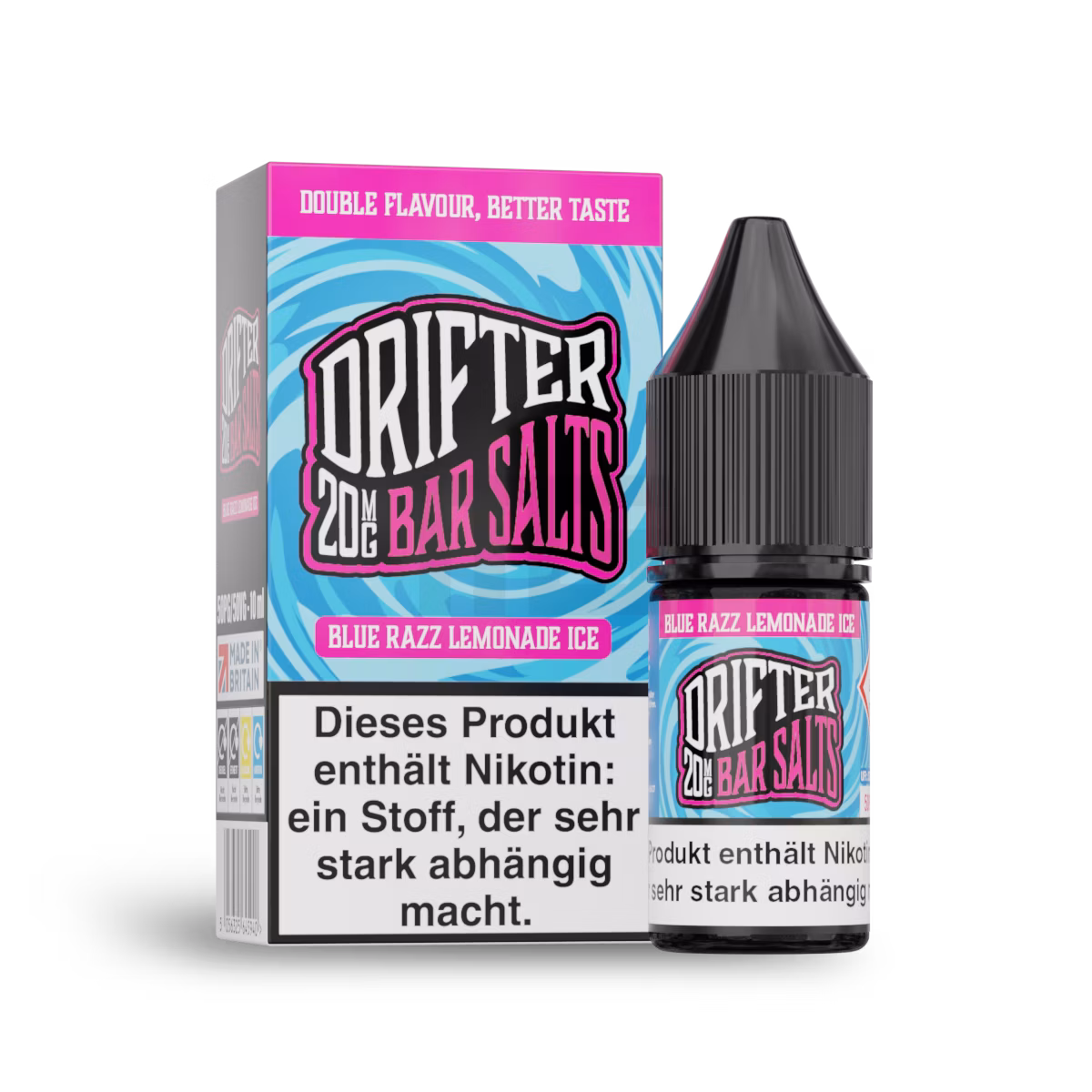 Drifter - Nikotinsalzliquid - 10ml - Blue Razz Lemonade Ice | Nikotinsalz-Stärke : 20mg Drifter - Nikotinsalzliquid - 10ml - Blue Razz Lemonade Ice | Nikotinsalz-Stärke : 20mg