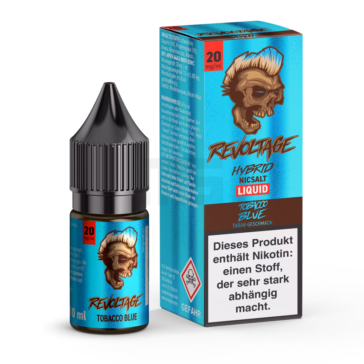 Revoltage - Hybrid Nikotinsalz Liquid - 10ml - Tobacco Blue - 20mg Revoltage - Hybrid Nikotinsalz Liquid - 10ml - Tobacco Blue - 20mg