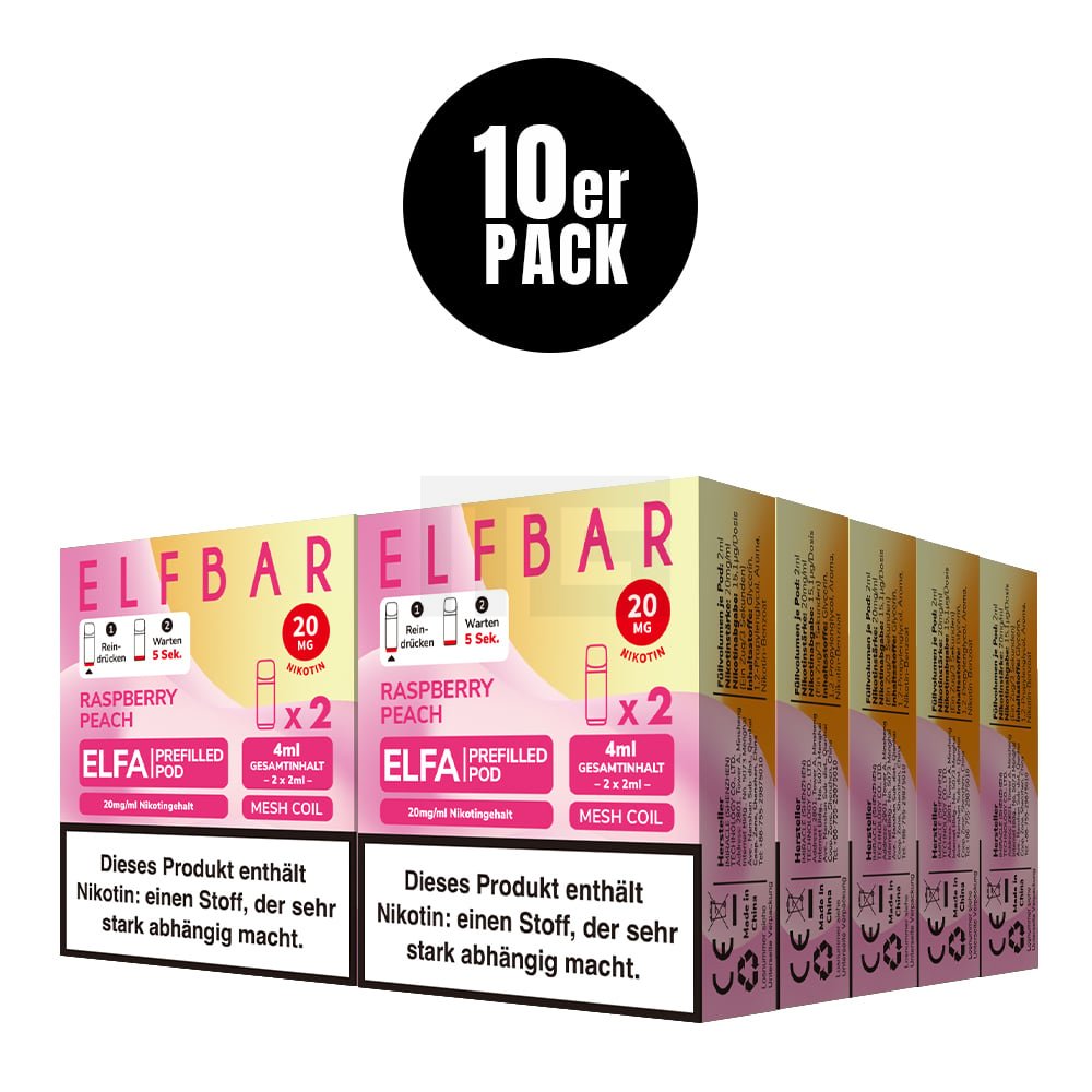 Elfbar - ELFA - Prefilled Pod - 2ml - 2er Pack - Raspberry Peach