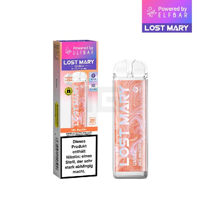 Lost Mary - QM600 - Einweg E-Zigarette - Mix Berries | Nikotinsalz-Stärke : 20mg | Paketgröße : 1er Packung Lost Mary - QM600 - Einweg E-Zigarette - Mix Berries | Nikotinsalz-Stärke : 20mg | Paketgröße : 1er Packung