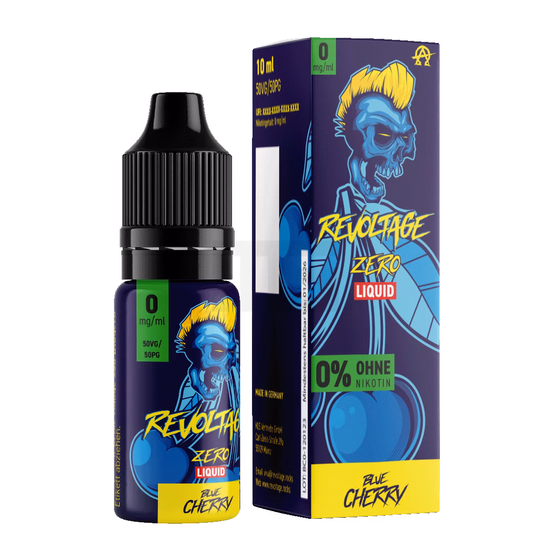 Revoltage - Hybrid Nikotinsalz Liquid - 10ml - Blue Cherry - 0mg Revoltage - Hybrid Nikotinsalz Liquid - 10ml - Blue Cherry - 0mg