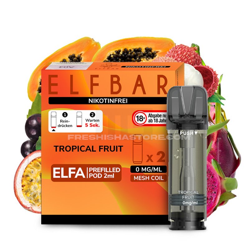 Elfbar - ELFA - Prefilled Pod - Tropical Fruit - 2ml - 2er Pack - 0mg