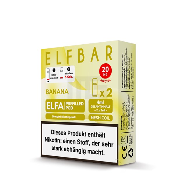 Elfbar - ELFA - Prefilled Pod - 2ml - 2er Pack - Banana