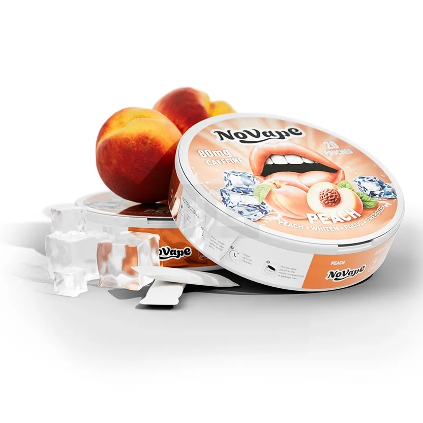 NoVape - Koffein Pouches - Peach - 80mg - 20 Stück NoVape - Koffein Pouches - Peach - 80mg - 20 Stück